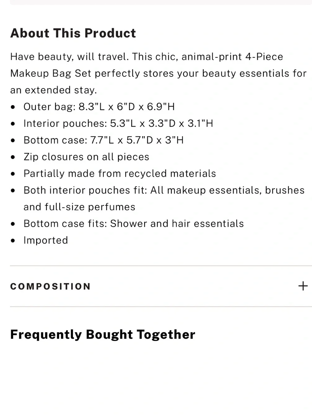 Victorias Secret Cheetah Print Makeup Bag Set